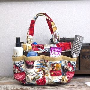 Hand Crafted Bingo/Tote Bag Travel Print 100% Cotton